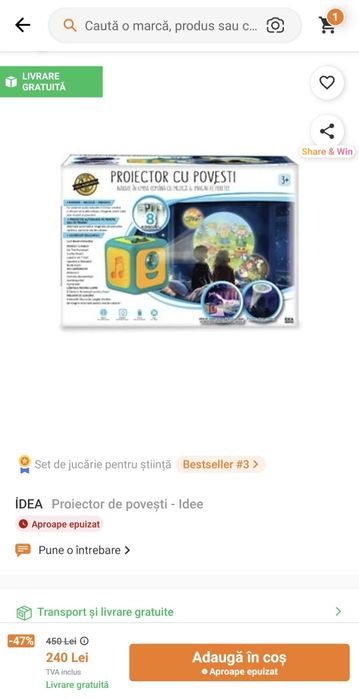 Proiector (sigilat) de povesti Jumbo
