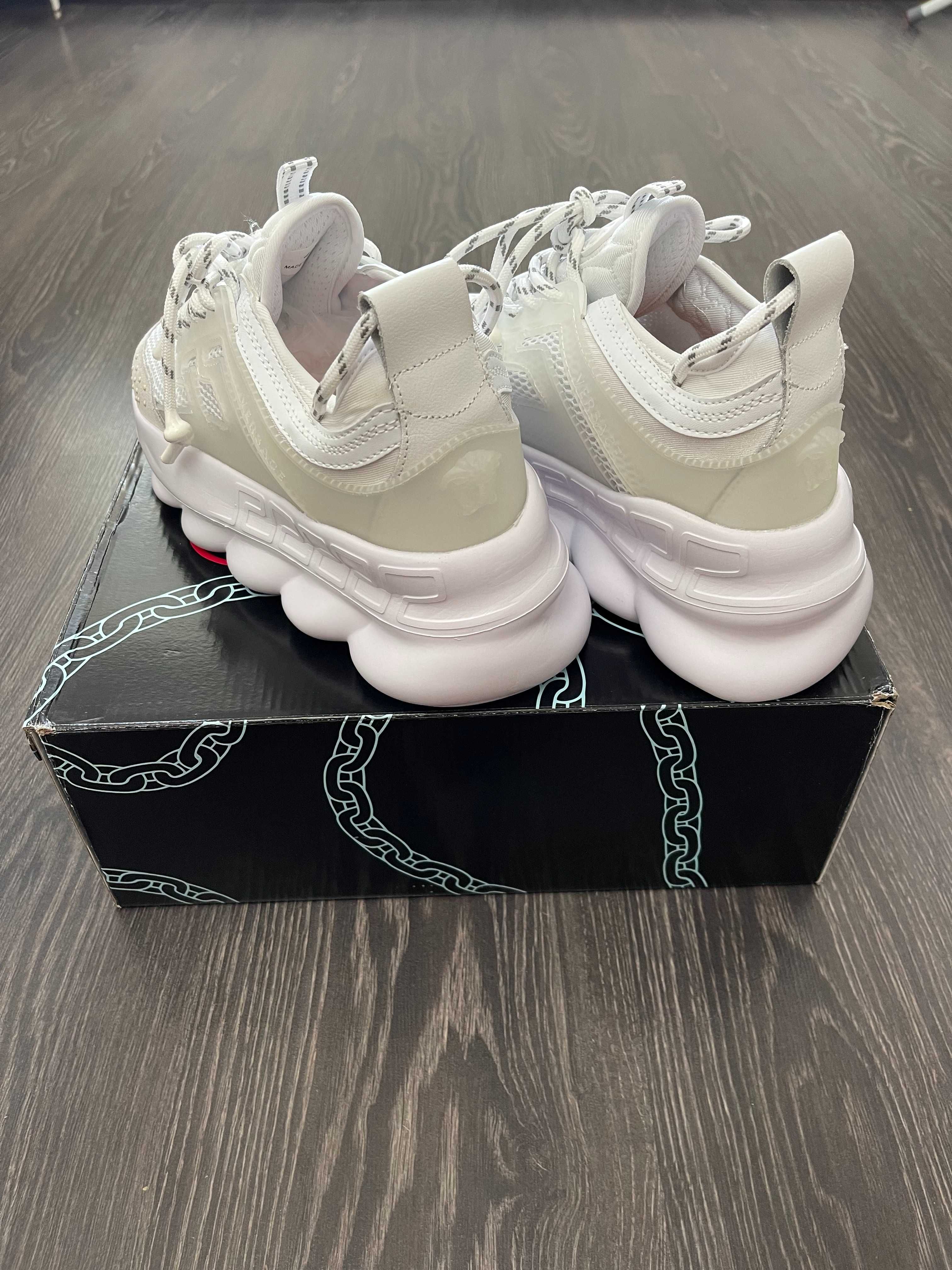 Adidasi Versace Chain Reaction White l Produs NOU Premium din Piele