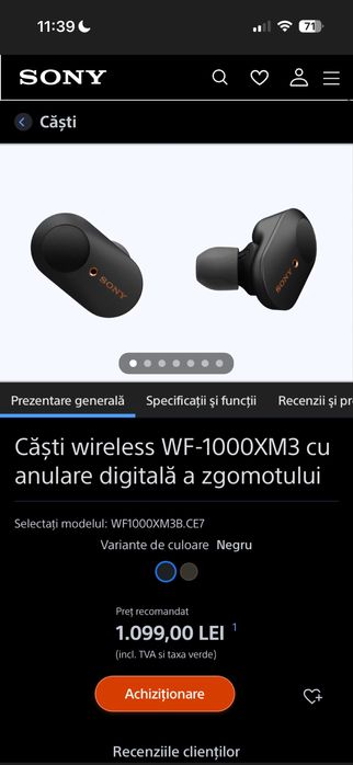 Caști sony WF - 1000XM3