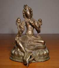 Statueta tibetana Tara Verde, din bronz | Statueta Feng Shui veche