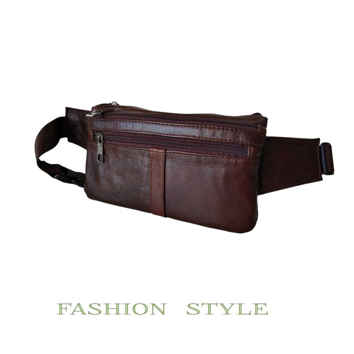 Мъжка чанта от естествена кожа за кръста