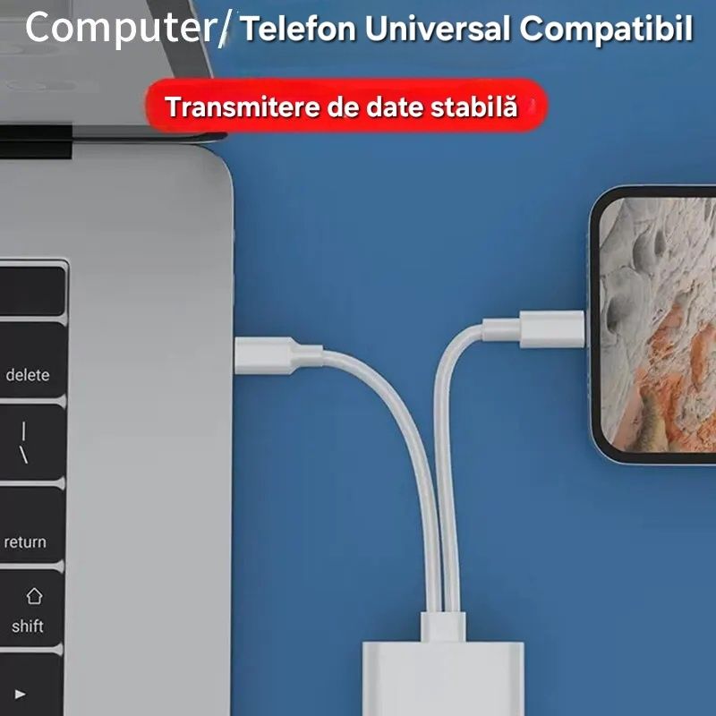 Cititor carduri dublă conectare: IOS+UsbC. SD+TF. Transfer rapid.