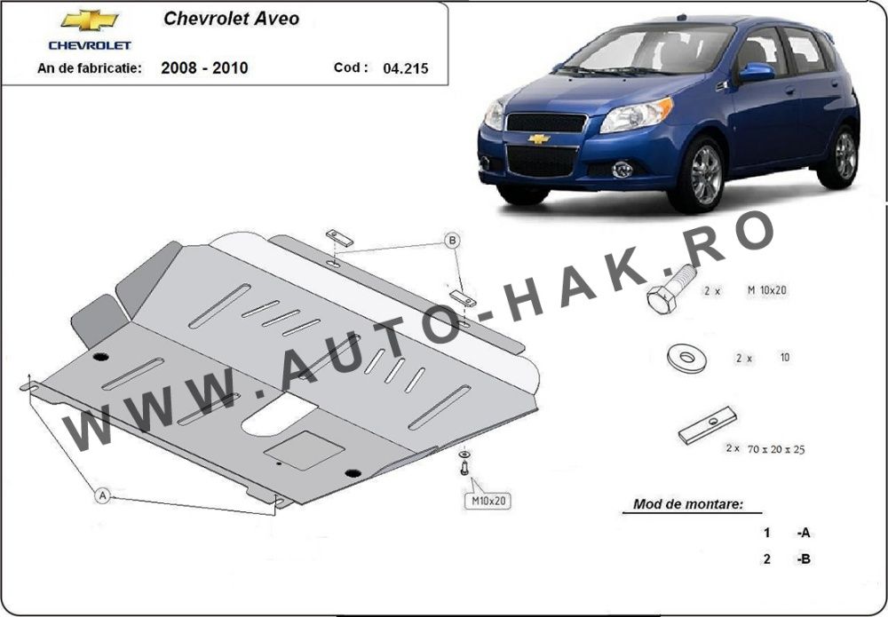 Scut motor metalic Chevrolet Aveo 2008-2011