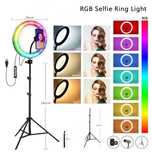 LED ринг лампа RGB с трипод 210см,Различни размери ,фотография