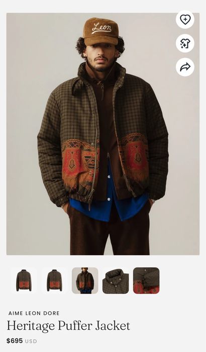 AIME LEON DORE Heritage Puffer Jacket size M
