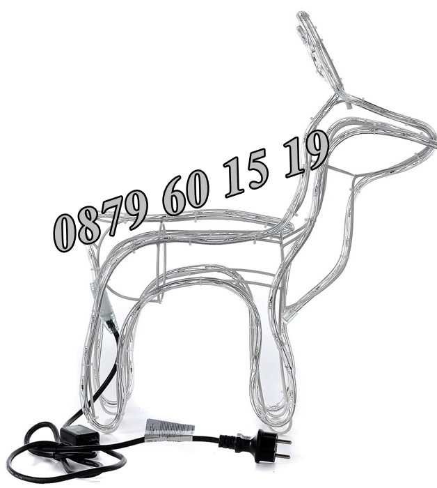 Коледен светещ елен, коледен елен височина 90 см, синя светлина