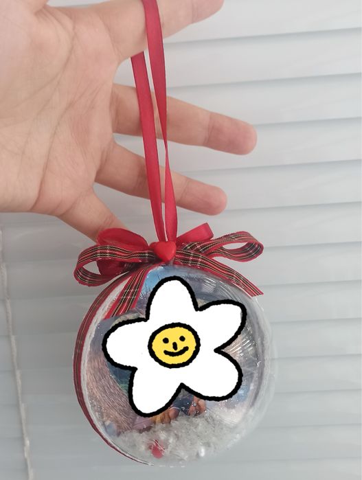 Коледна топка със снимка Коледа подарък