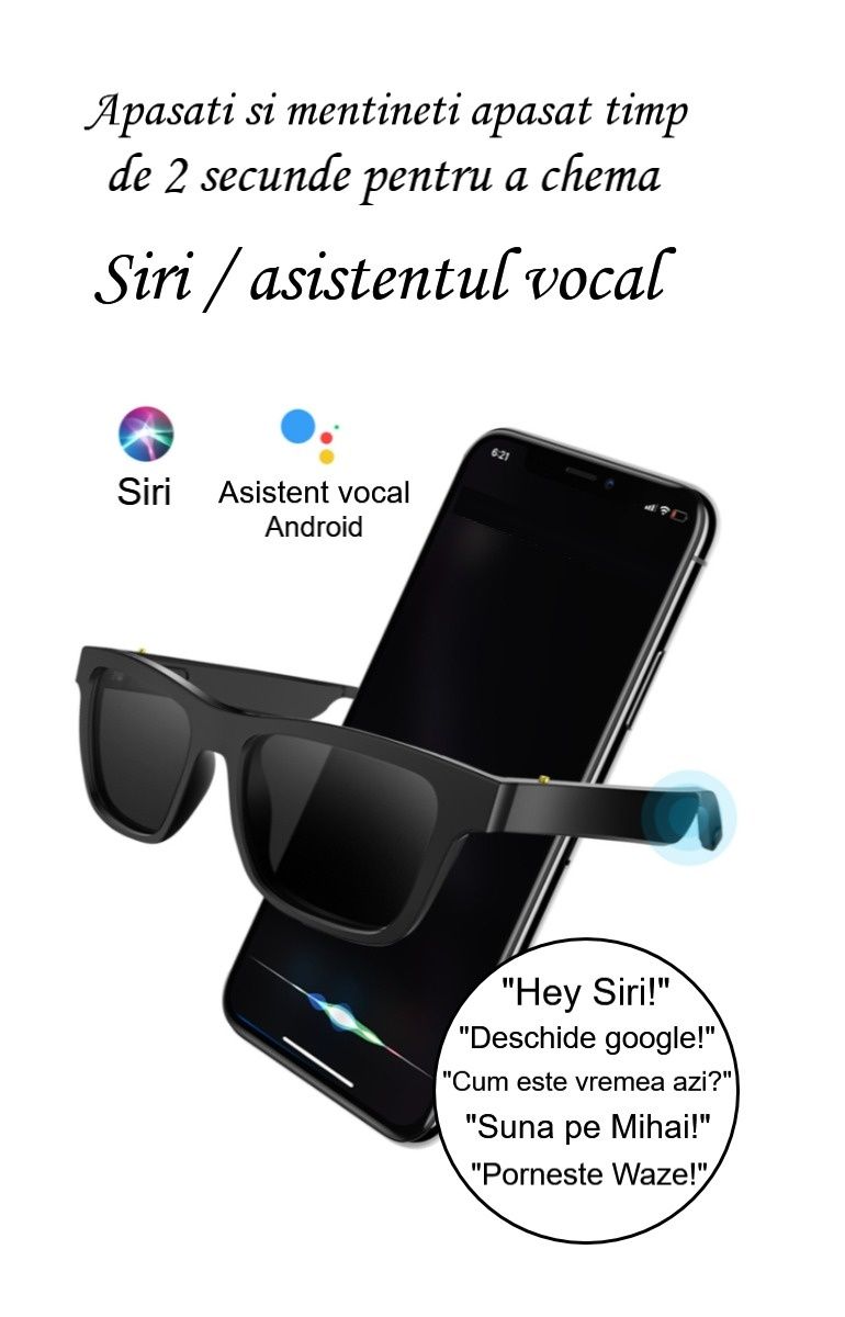 Ochelari de Soare Smart PREMIUM, Confortabili, Usori, Bluetooth 5.0