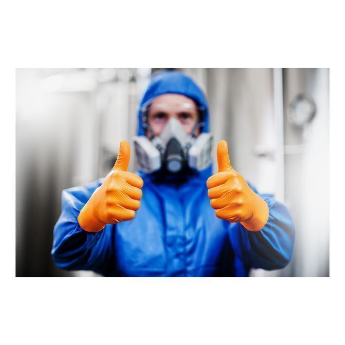 Manusi nitril premium mercator gogrip portocaliu pentru mecanici, mari