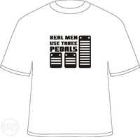 Tricou personalizat "Real Men Use Three Pedals"