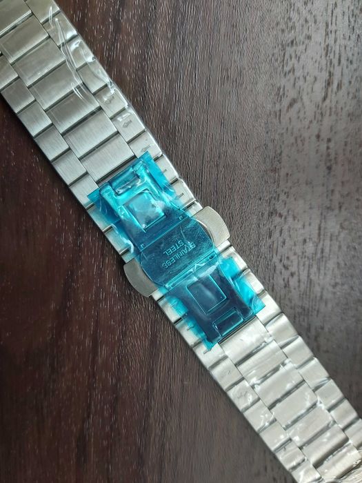 Bratara din inox cu zale drepte si pline pt ceas de mana