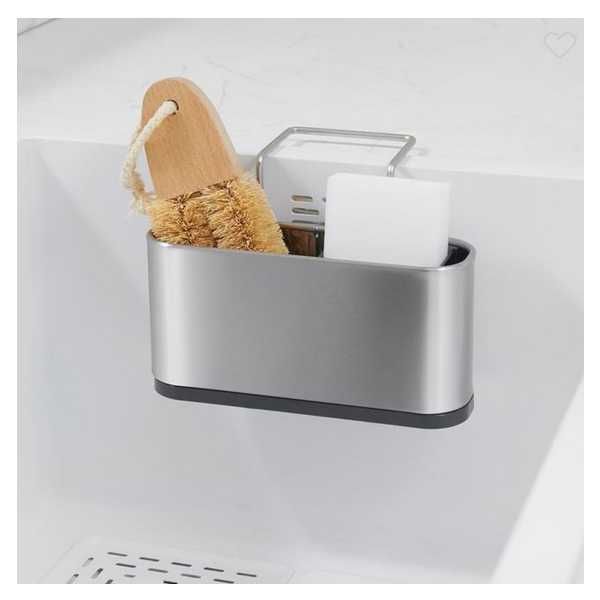 Органайзер за мивка от неръждаема стомана с вендуза Mercado Trade, Сив