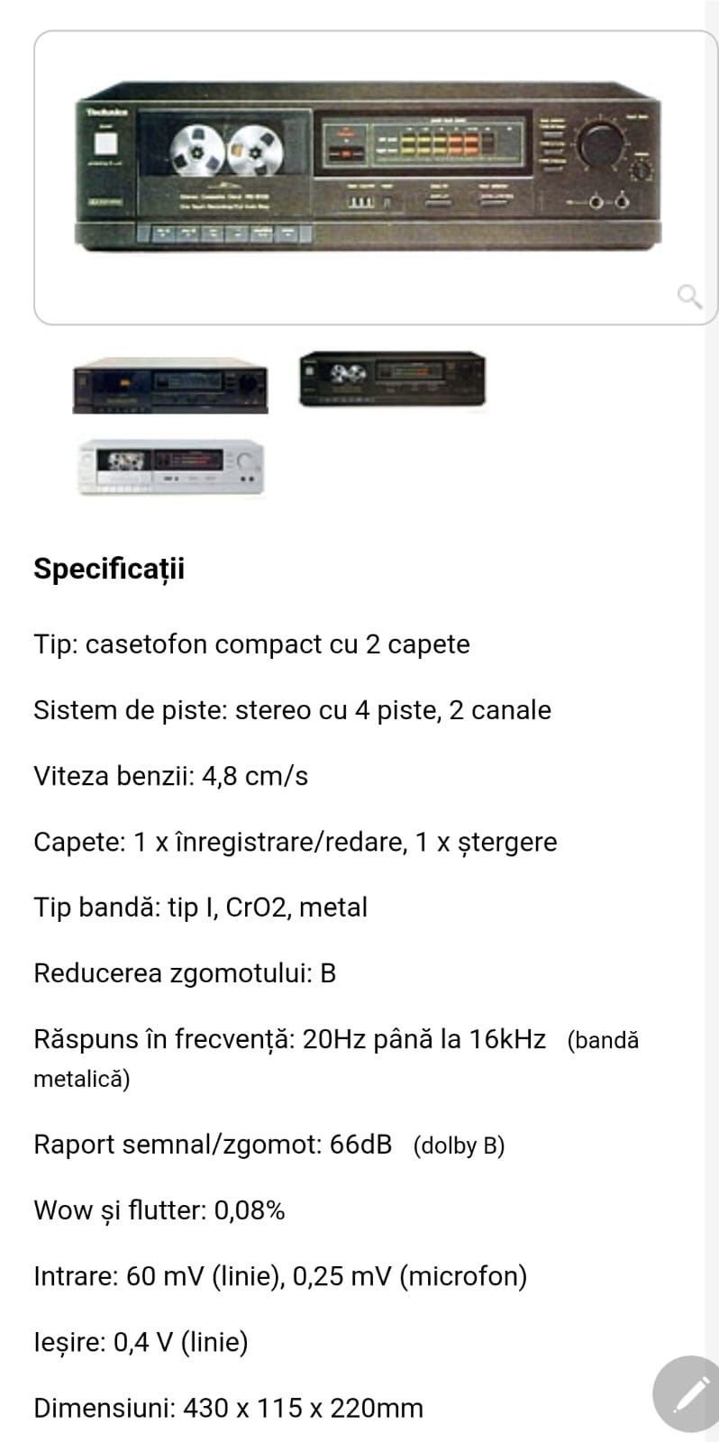 Vând Linie Technics cu boxe 3 căi Bang Olufsen Beovox S35