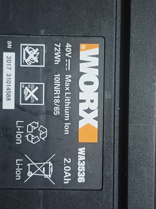 Baterie WORX 40V 2Ah, WA3536 pentru Worx WG168 WG268 WG368 WG568 WG770
