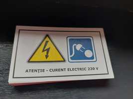 Stickere.  Atenție curent electric 220V.