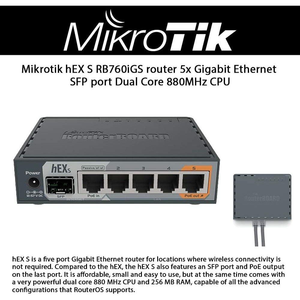 # MikroTik hEX S RB760iGS Гигабитный Маршрутизатор