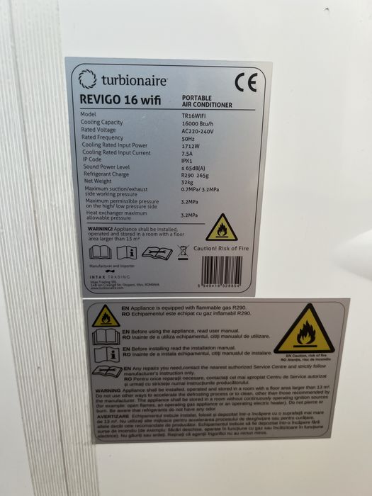 Aer condiționat mobil/portabil Turbionaire REVIGO 16 WI-Fi