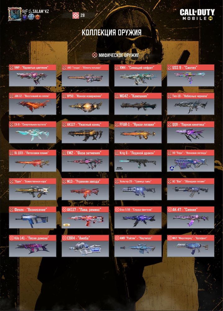 Call of Duty mobile жирный аккаунт. Все мифики