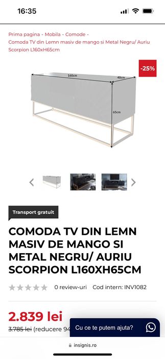 Comoda lemn de mango