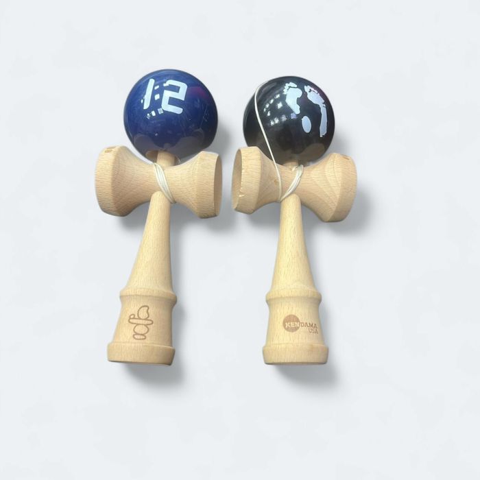 Kendama X Originala, Profesionala, Flippy, din Lemn, Rubber Grip, 18 c