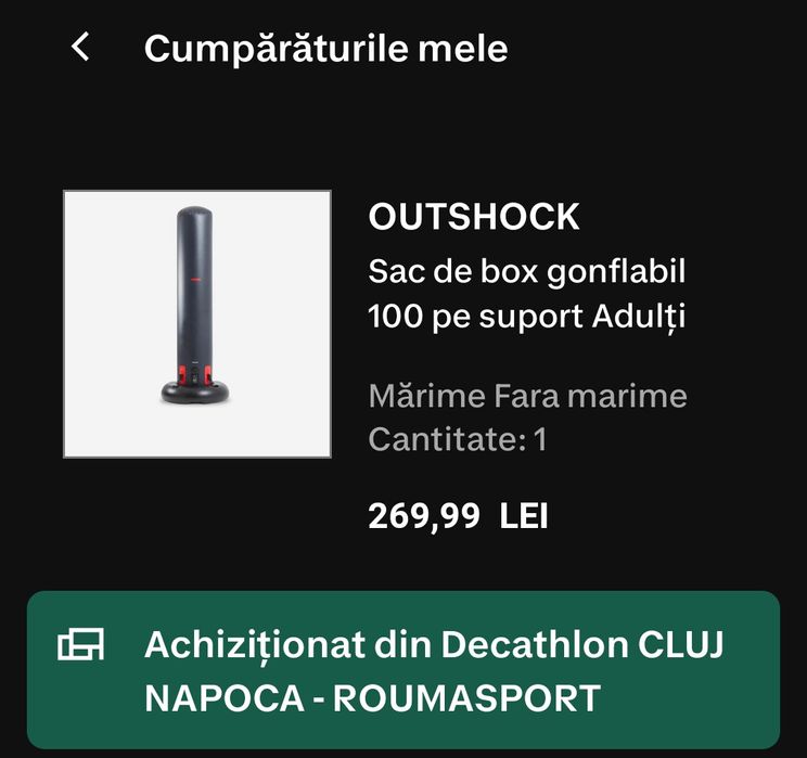 OUTSHOCK Sac de box gonflabil 100 pe suport Adulți.