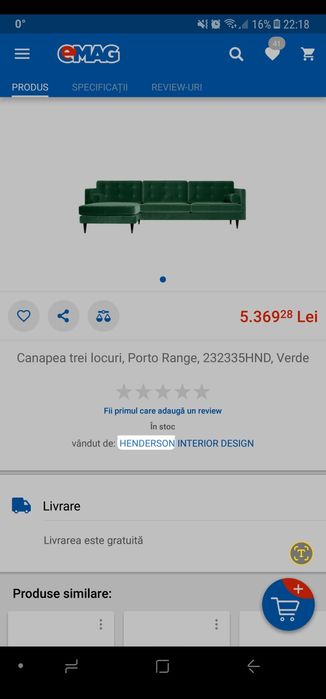 Canapea coltar 3 locuri verde