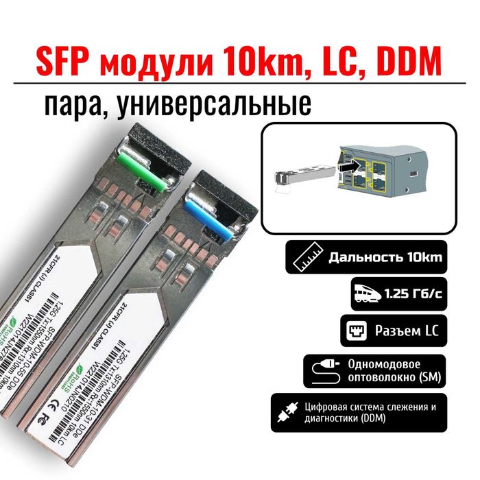 Трансиверы Opticin SFP-WDM5.10 | 5 км | WDM | Single-Mode