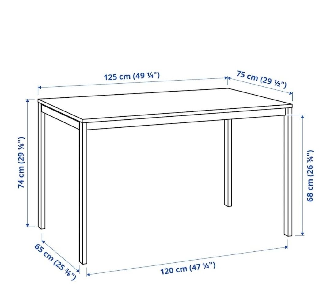 Стол IKEA Мельторп, 125x75x75 см, белый