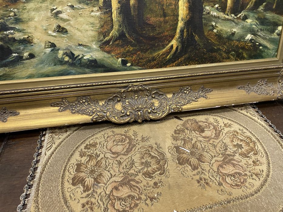 Маслена картина R Bernat Zik есенен горски пейзаж 1950 те