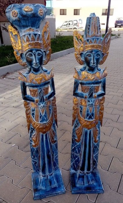 Superbe sculpturi asiatice din lemn masiv