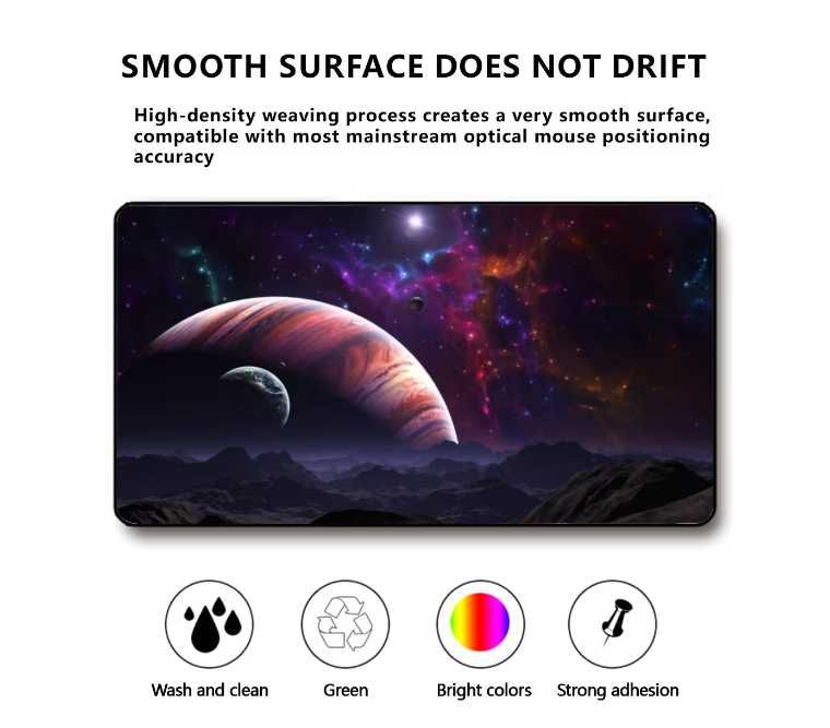 Mousepad Gaming 70x40cm – Bază cauciucată antiderapantă, multicolor