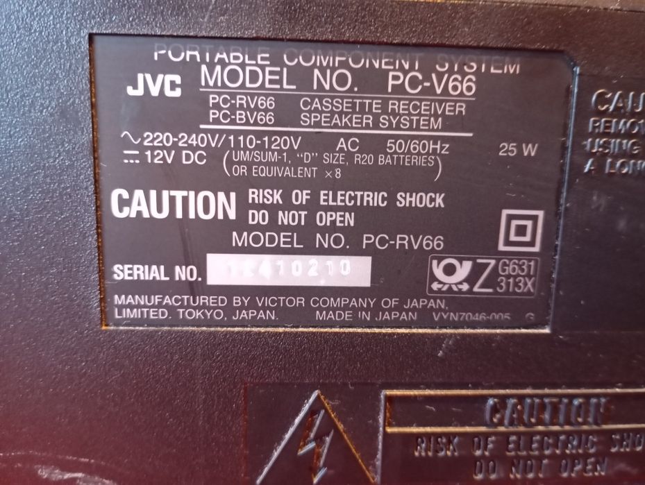 boombox JVC radio casetofon autorevers