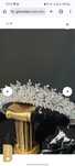 Diadema mireasă Lumia, zirconiu cubic, placata aur alb, perle, model 3