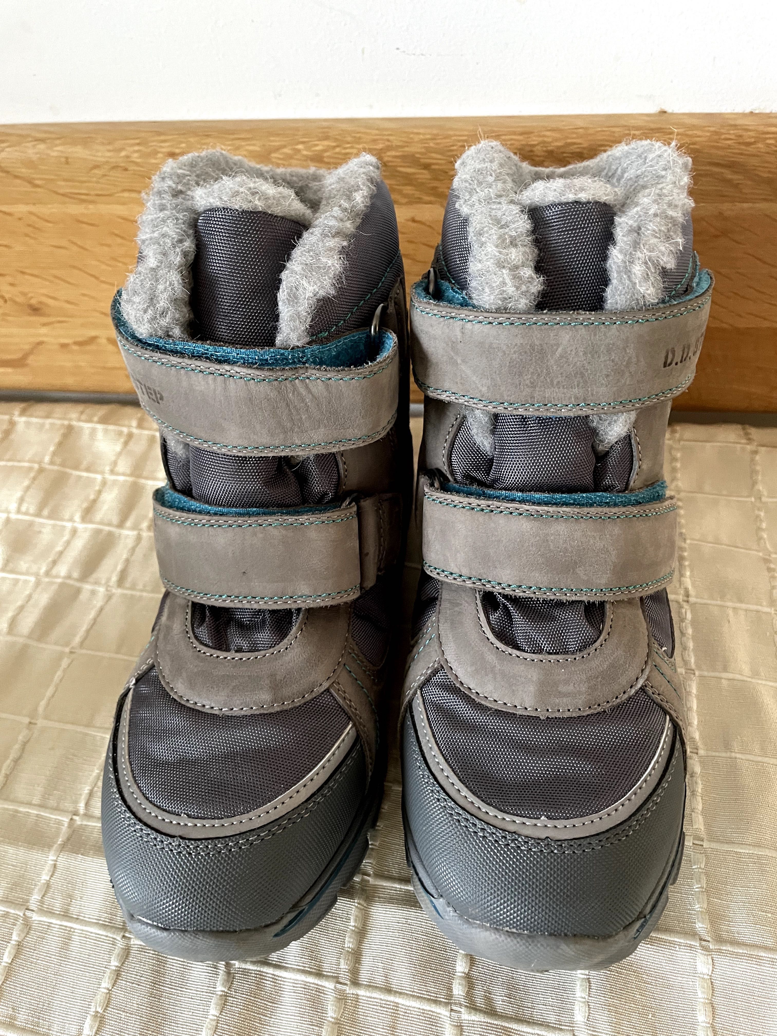 Ghete Apres ski D.D.step Baieti Scai Gri Piele Naturala Impermeabil 34