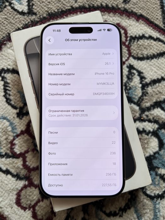 iPhone 16 Pro 256GB Natural Titanium 790$