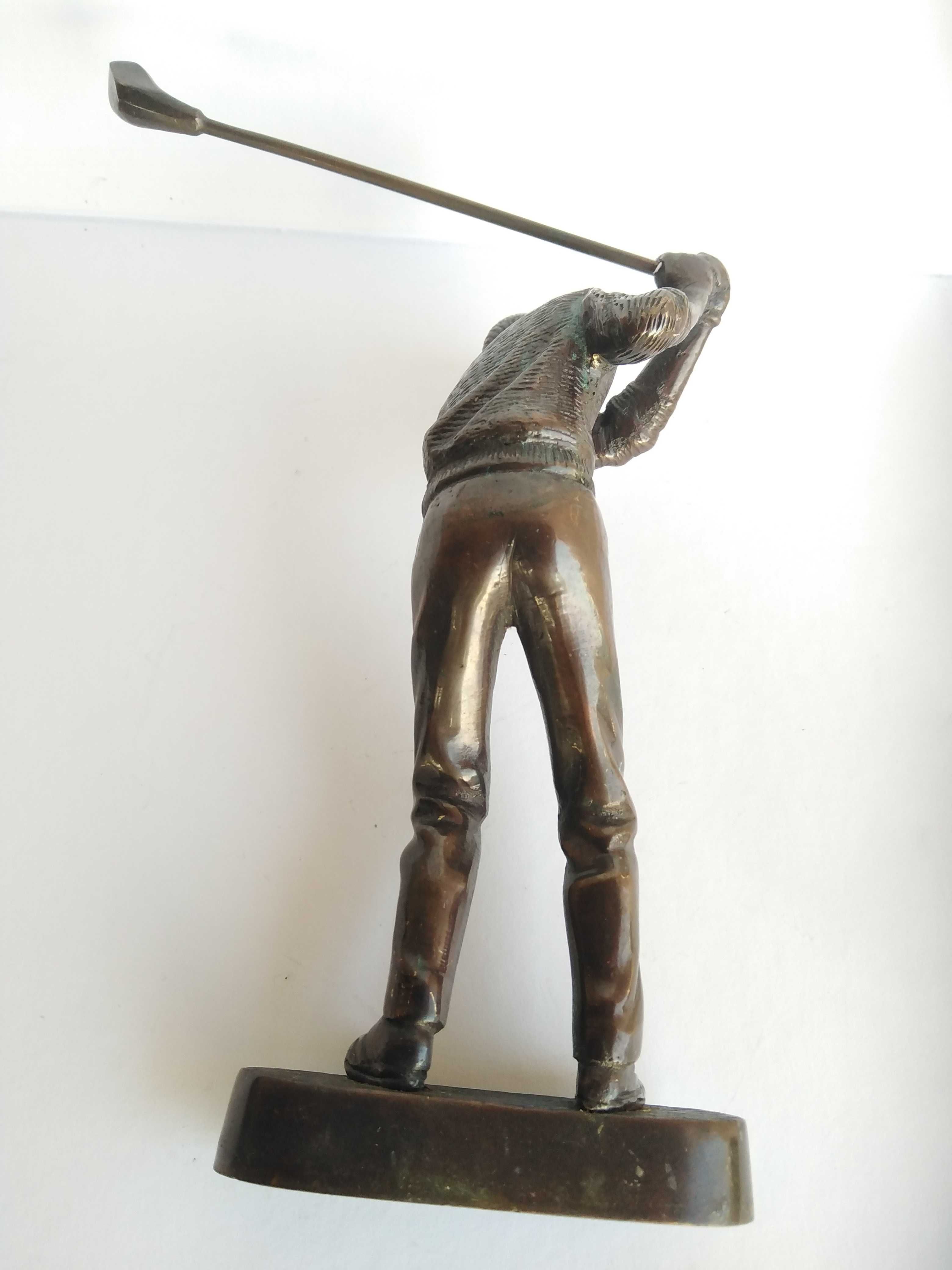 Golf, jucător de golf, statueta bronz masiv, sport golf,