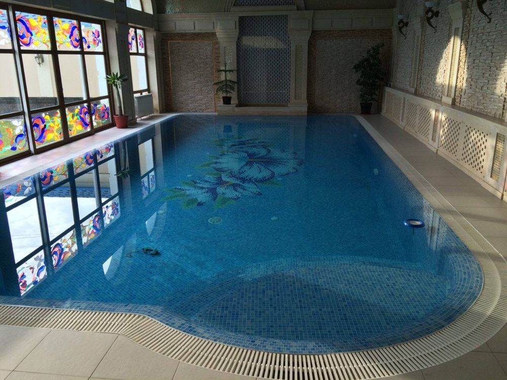 Basseyn sauna fontan quramz строительсво бассейн