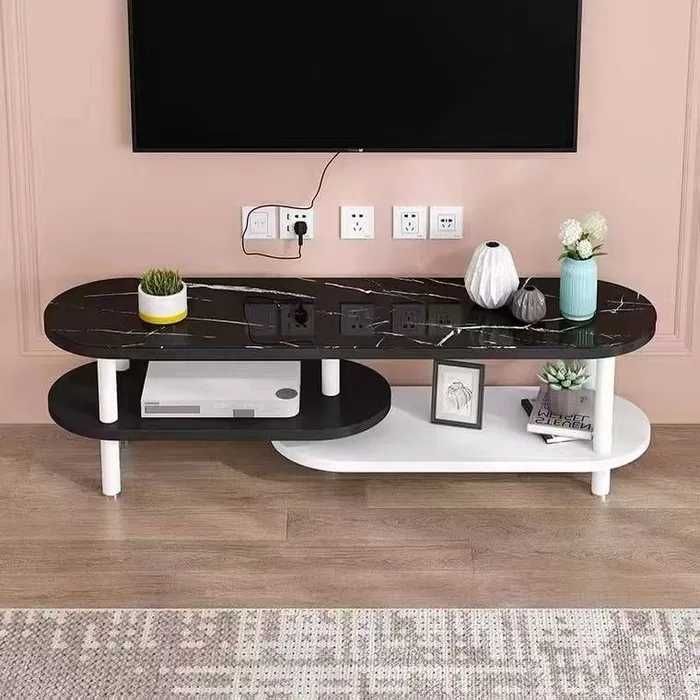 Тумба под телевизор в современном стиле с имитацией мрамора