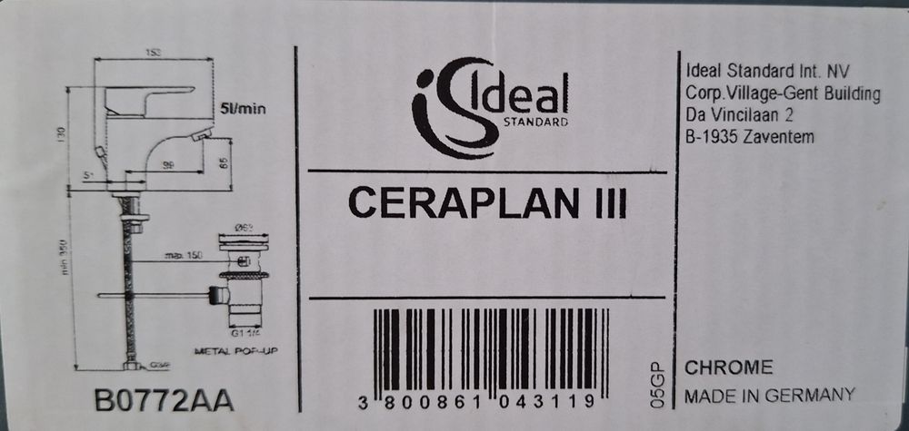 Смесител за мивка Идеал стандарт модел Ceraplan 3