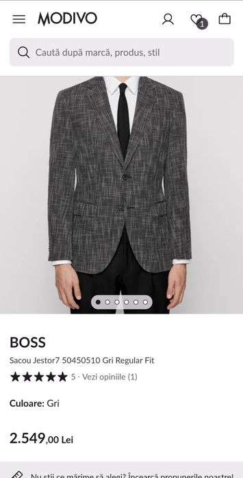 Sacou Hugo Boss ca NOU model deosebit,pret achizitie 2500 lei