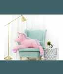 Unicorn roz, mare si pufos, 85 cm