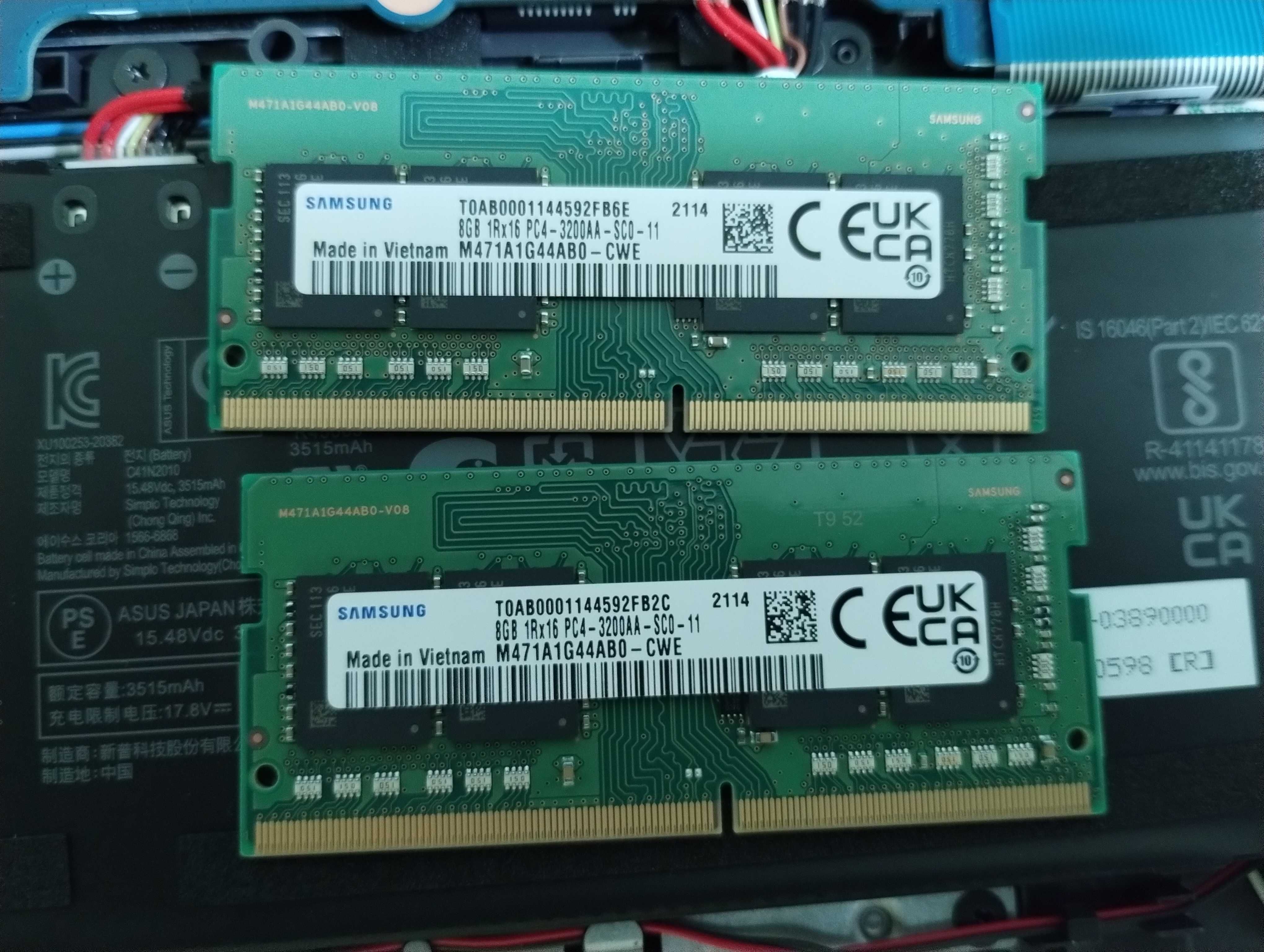 Memorii ram laptop samsung 2 x 8GB 3200mhz