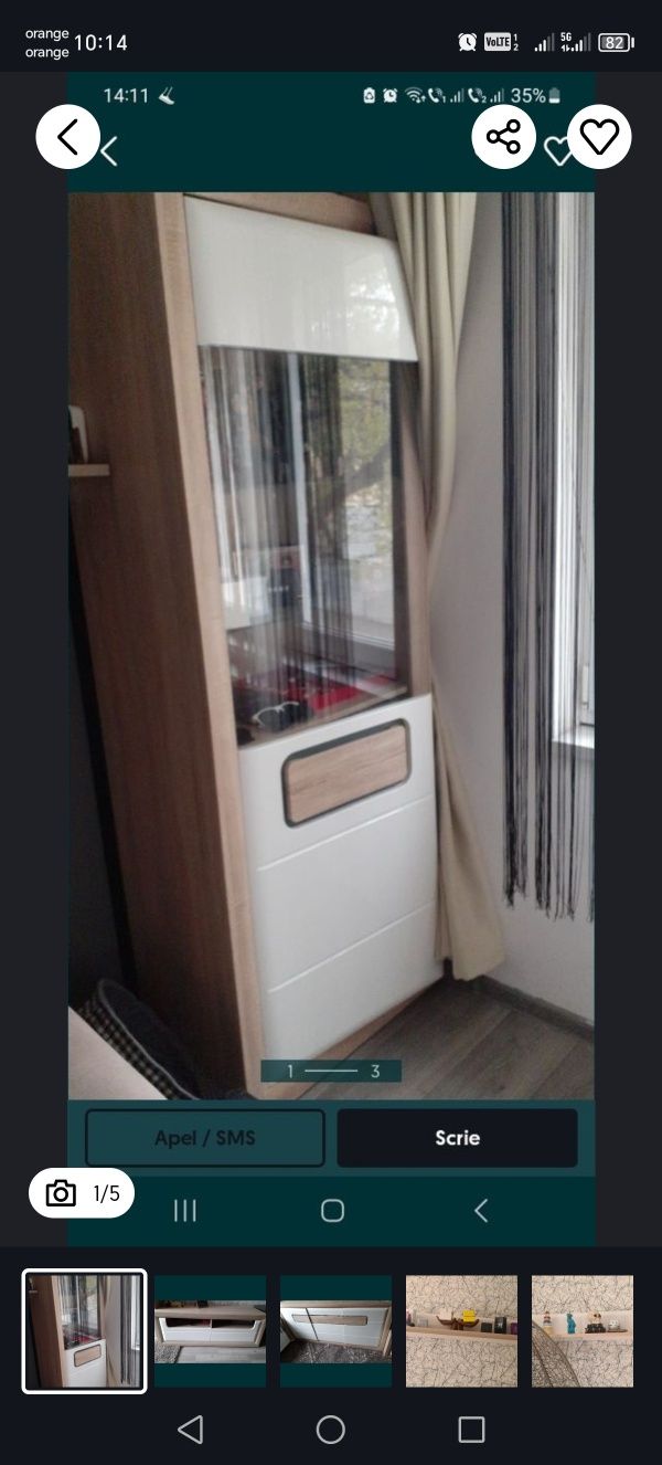 Vitrina led + comoda tv + bufet led + 2 polite mici +2 polite mari