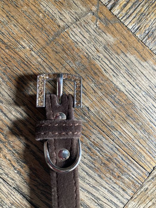 Zgardă din velur cu ștrasuri cu reglare 24-29 cm (NOUA)