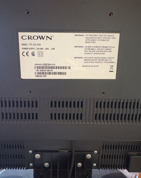 Телевизор Crown 22”  - работещ