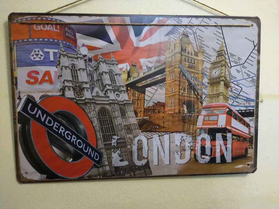 Метална ретро табела Лондон от Англия 30 см х 20 см