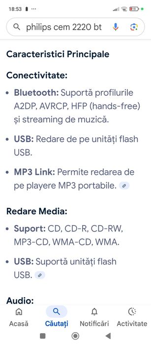Radio Auto Philps cu BT