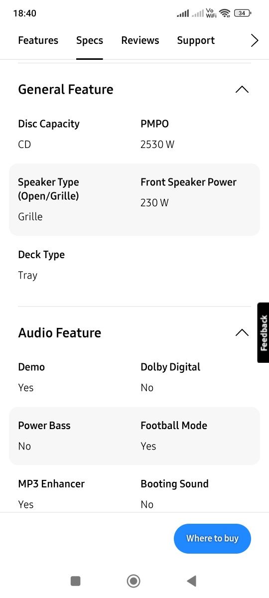 Sistem audio Samsung