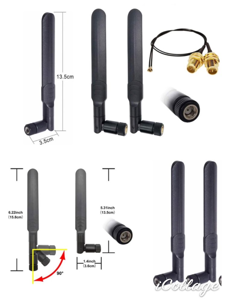 Antene wifi, adaptor SMA-IPEX HMF4-AX200/AX210, HMF2-AC7260HMW