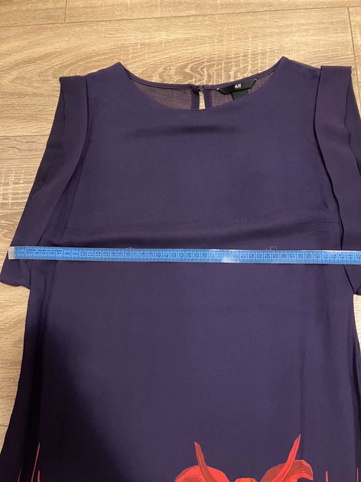 Rochie scurta mov indigo print floral H&M 36
